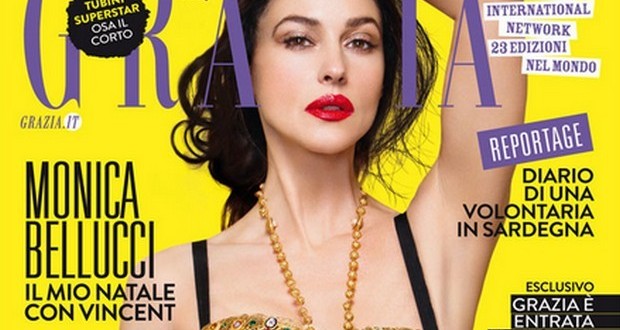 Monica Bellucci su Grazia: Natale con Vincent Cassel e le figlie